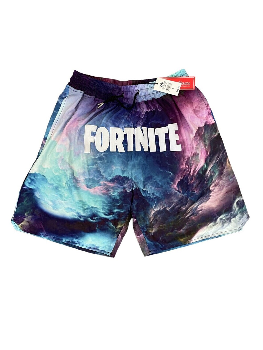 Fortnite Headgear Classics Basketball Shorts Purple Blue Men’s Size Large New